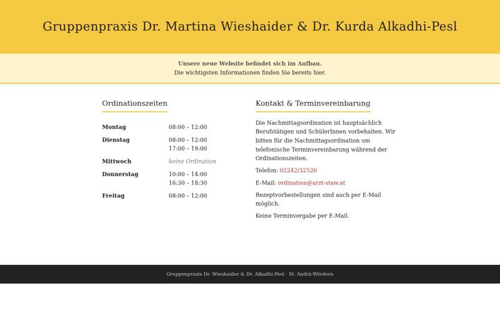 Screenshot of arzt-staw.at