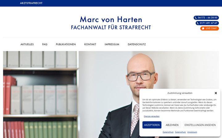 Screenshot von arzt-strafverteidiger.de
