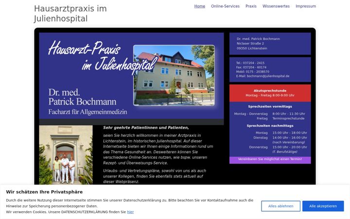 Snímek obrazovky arztpraxis-bochmann.de