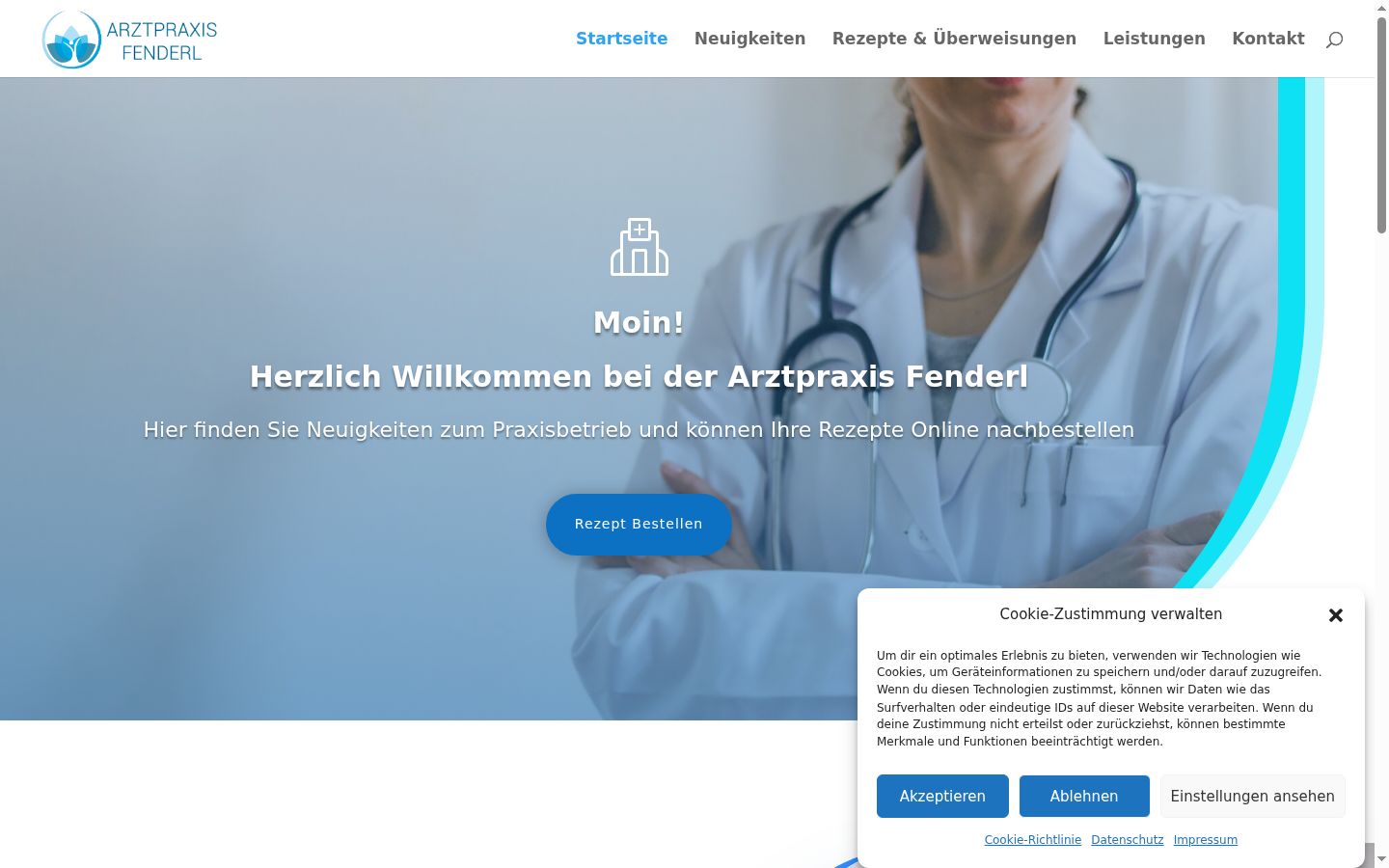 Screenshot del banner di consenso mostrato prima di qualsiasi interazione