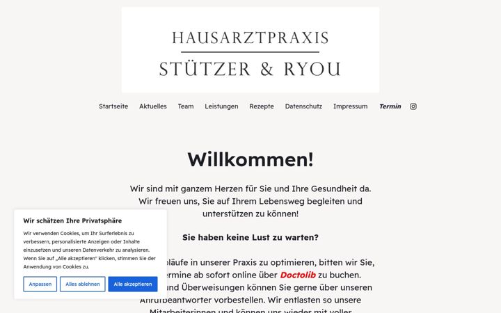 Snímek obrazovky arztpraxis-heusenstamm.de