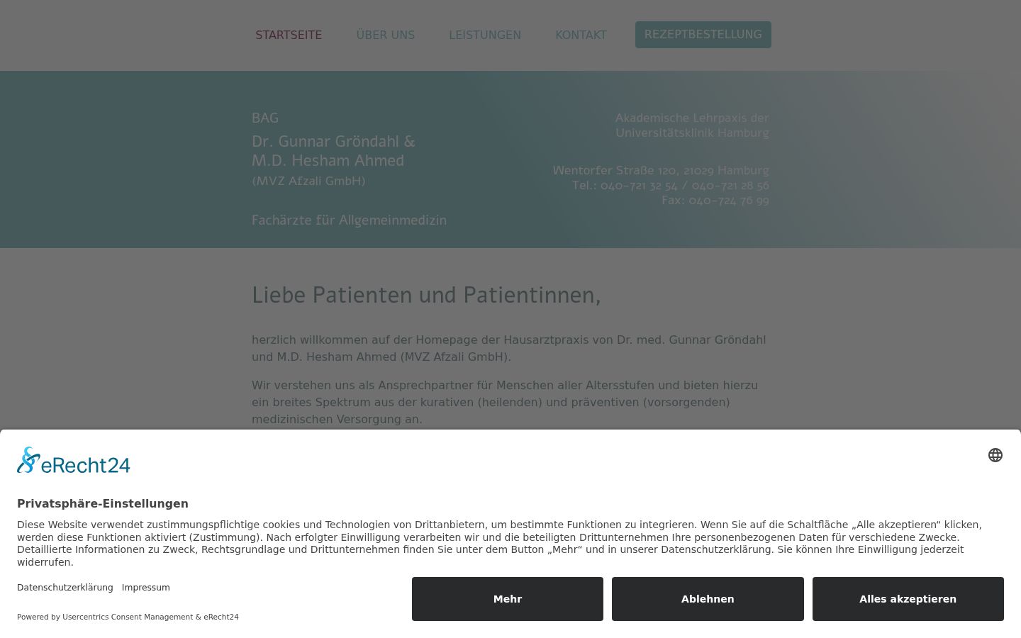 Screenshot del banner di consenso mostrato prima di qualsiasi interazione