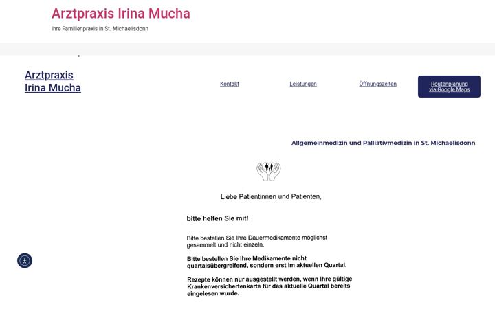 Screenshot di arztpraxis-irina-mucha.de