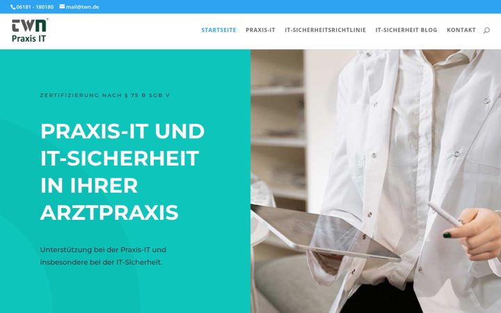 Snímek obrazovky arztpraxis-it-sicherheit.de