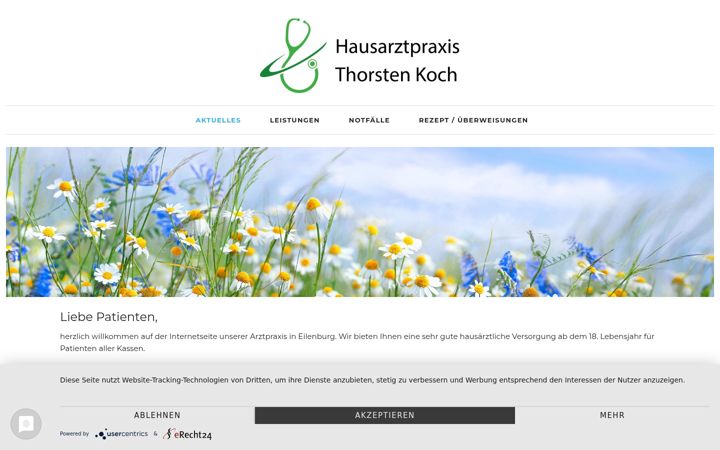 Snímek obrazovky arztpraxis-koch-eilenburg.de
