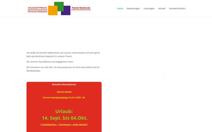 Zrzut ekranu arztpraxis-malcherek.de