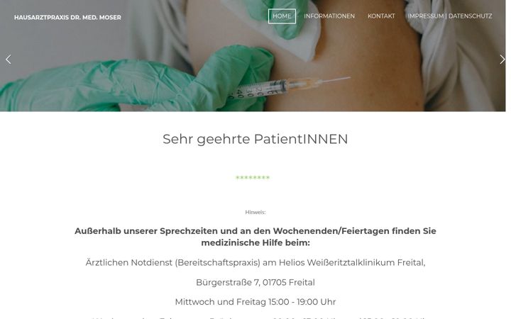 Képernyőkép: arztpraxis-moser-freital.de