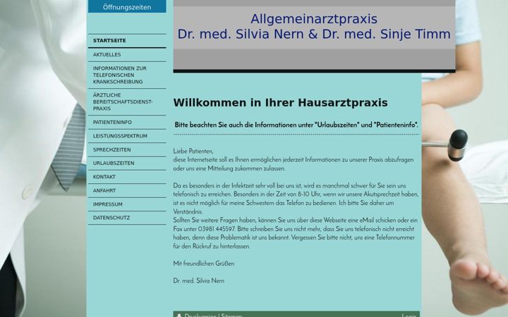 Képernyőkép: arztpraxis-nern.de