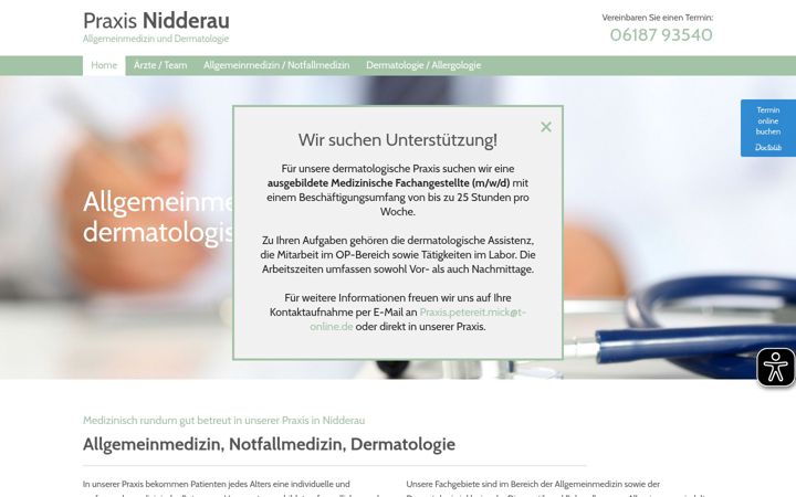 Képernyőkép: arztpraxis-nidderau.de
