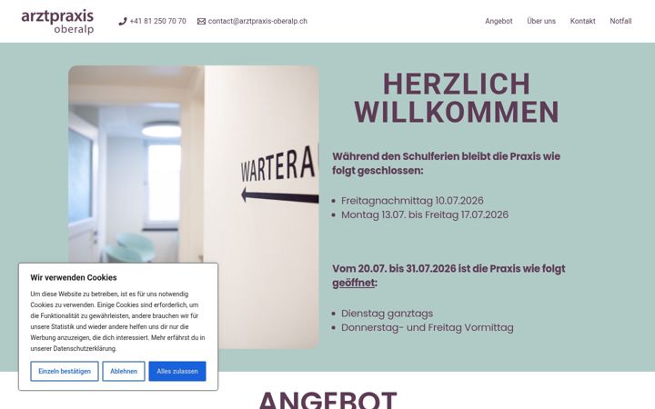 Screenshot von arztpraxis-oberalp.ch