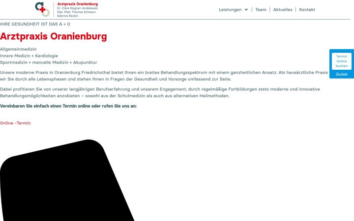 Screenshot von arztpraxis-oranienburg.de