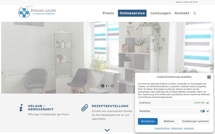 Screenshot stránky arztpraxis-sauer.de