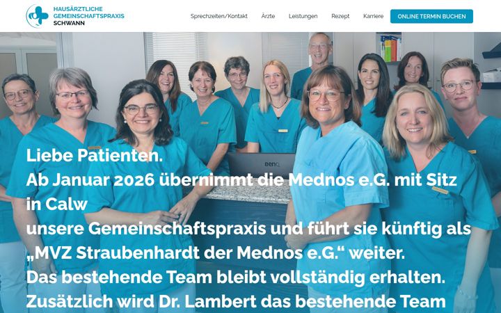 Screenshot stránky arztpraxis-schwann.de
