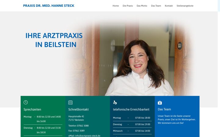 Ekrānuzņēmums no arztpraxis-steck.de