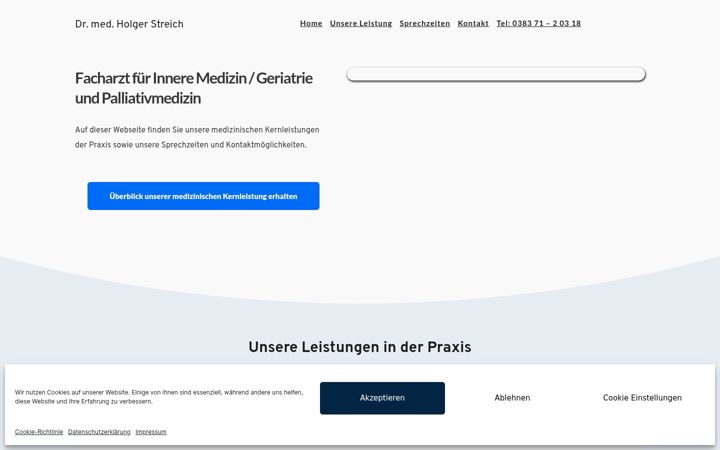 Skærmbillede af arztpraxis-streich.de