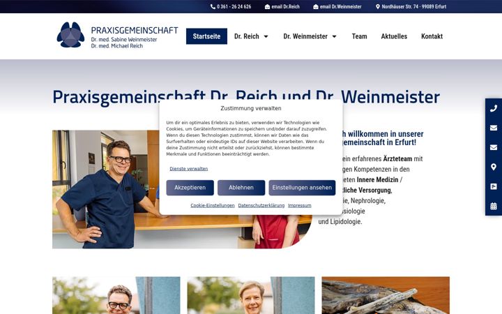Ekrānuzņēmums no arztpraxis-weinmeister-reich.de