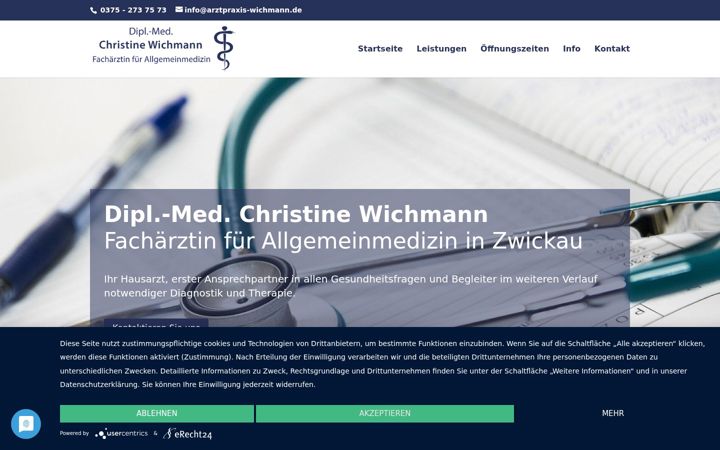 Ekrānuzņēmums no arztpraxis-wichmann.de