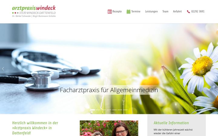 Screenshot of arztpraxis-windeck.de
