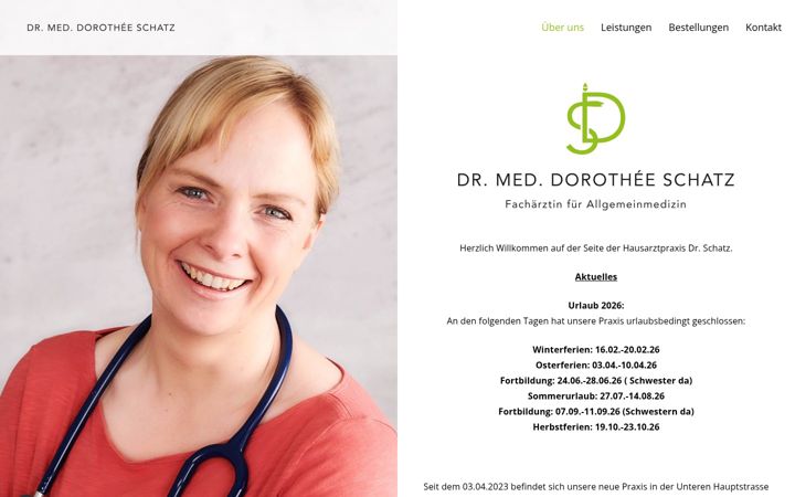 Screenshot of arztpraxisdrschatz.de