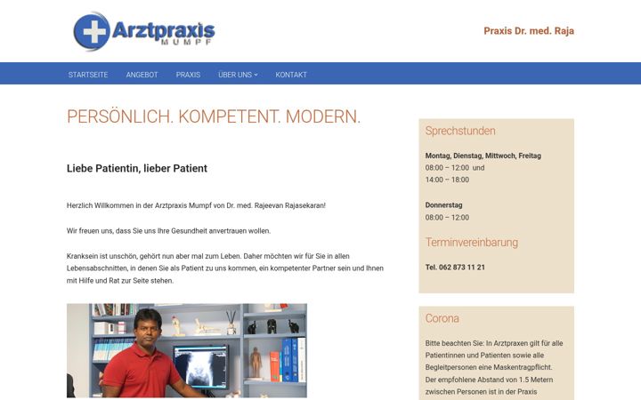 Screenshot of arztpraxismumpf.ch