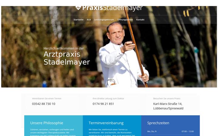 Snímek obrazovky arztpraxisstadelmayer.com