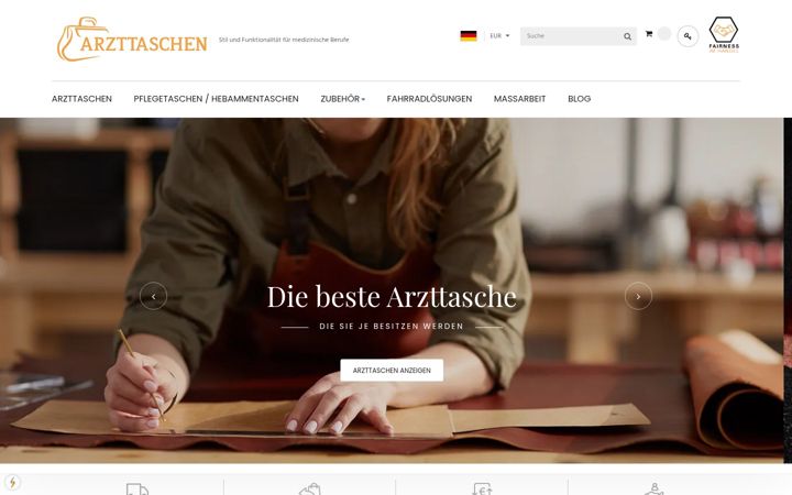 Screenshot of arzttaschen.eu