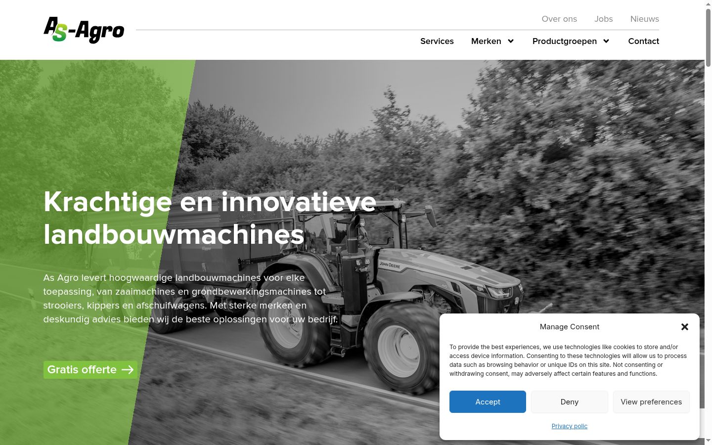 Screenshot del banner di consenso mostrato prima di qualsiasi interazione