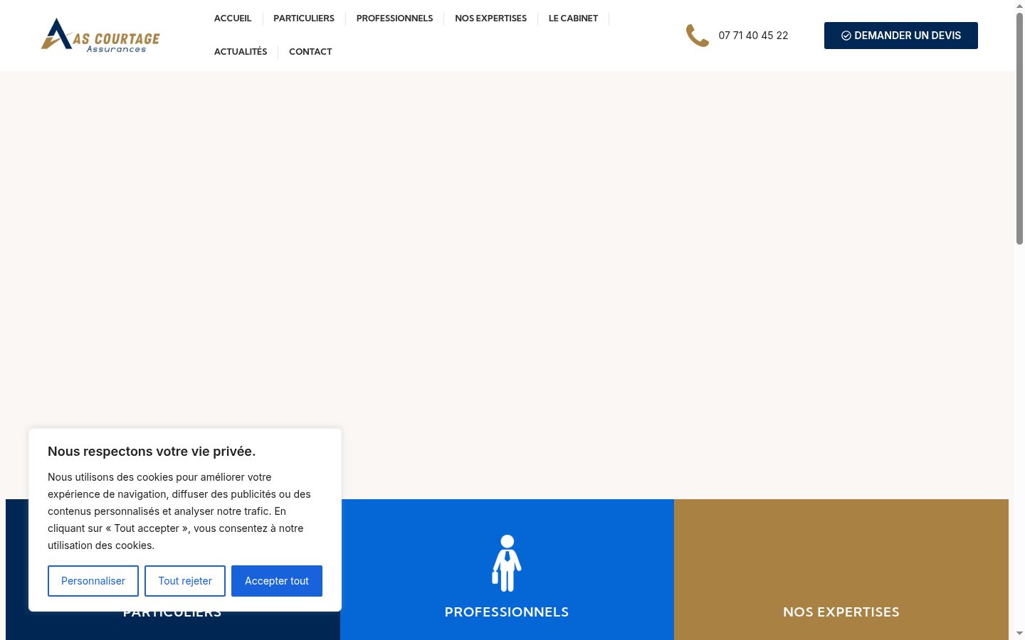 Screenshot tal-banner tal-kunsens muri qabel kwalunkwe interazzjoni