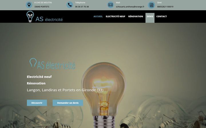 Snímek obrazovky as-electricite33.fr