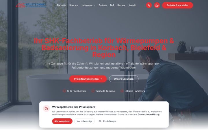 Screenshot of as-haustechnik.com