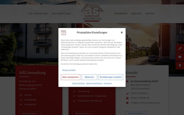 Screenshot of as-hausverwaltung.eu