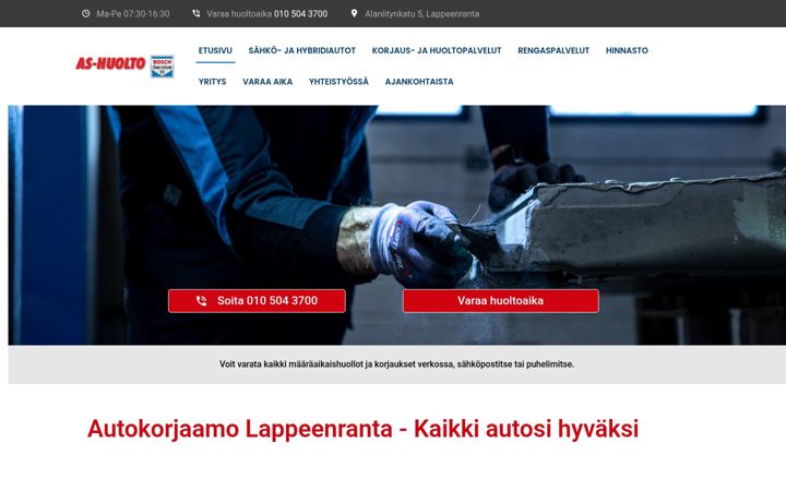 Screenshot του as-huolto.fi