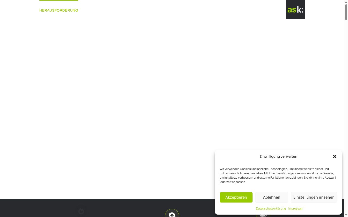 Screenshot of the consent banner shown before any interaction