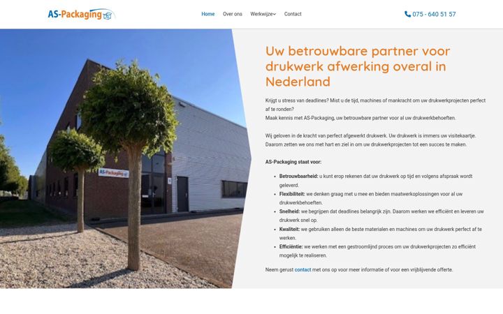 Screenshot of as-packaging.nl