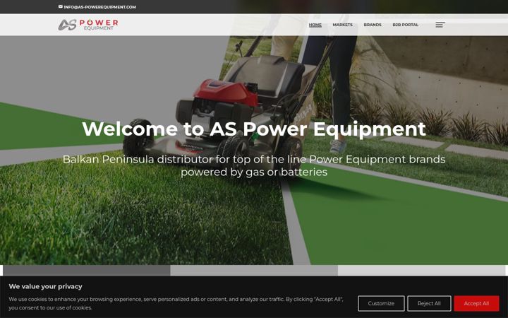 Snímek obrazovky as-powerequipment.com