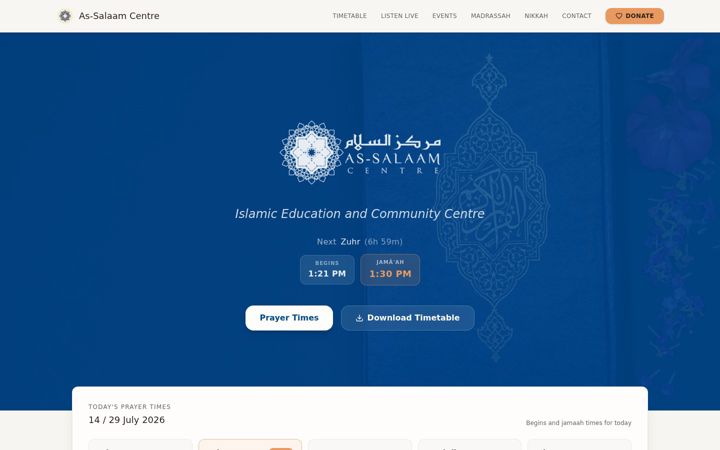 Skærmbillede af as-salaam.org