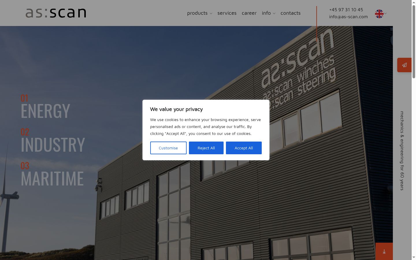 Screenshot of the consent banner shown before any interaction