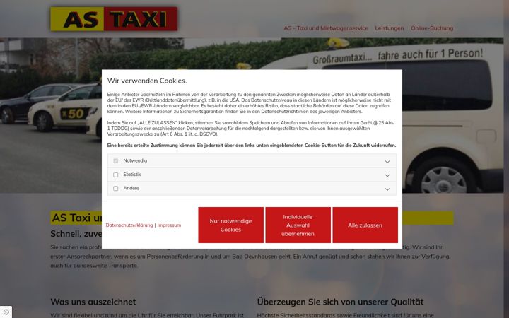 Ekrano kopija as-taxi-badoeynhausen.de