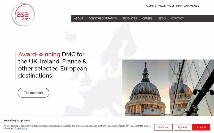 Screenshot of asa-dmc.com