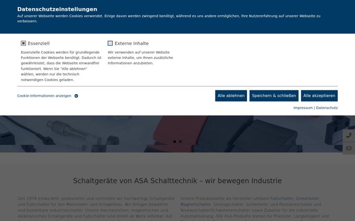 Screenshot of asa-schalttechnik.de
