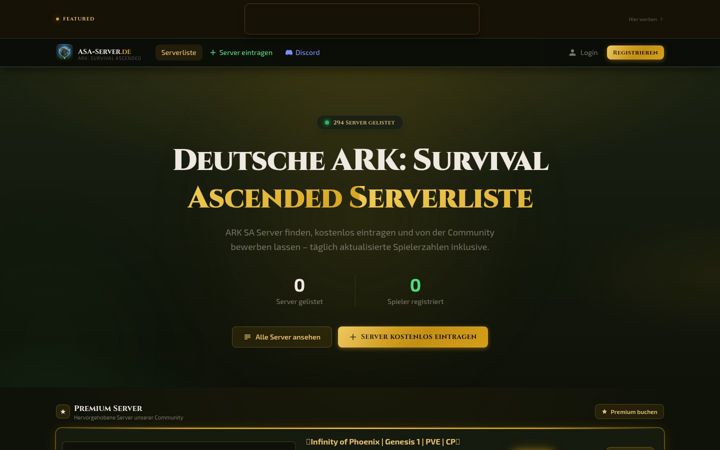 Screenshot stránky asa-server.de
