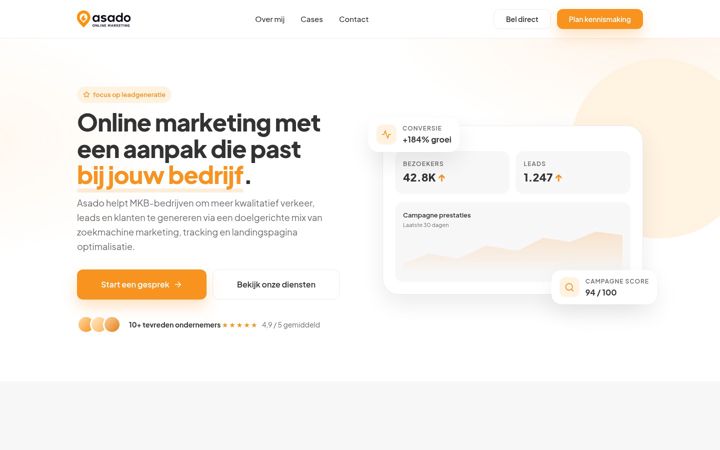 Screenshot of asado-onlinemarketing.nl