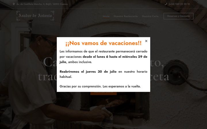 Ekrano kopija asadorantonio.es