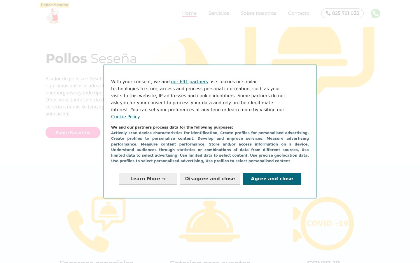 Screenshot tal-banner tal-kunsens muri qabel kwalunkwe interazzjoni