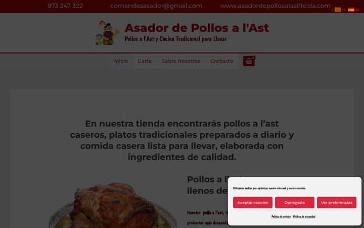 Screenshot of asadordepollosalastlleida.com