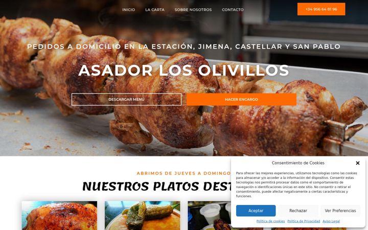 Screenshot of asadorlosolivillos.com