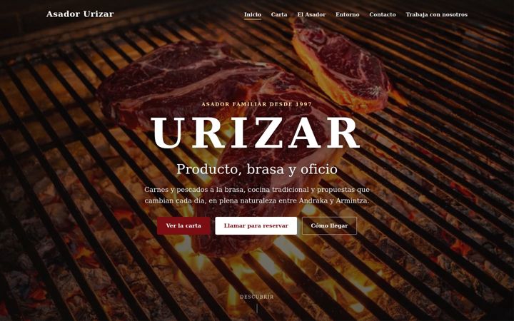 Screenshot of asadorurizar.com