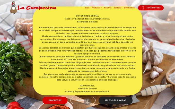 Screenshot of asadoscampesina.com