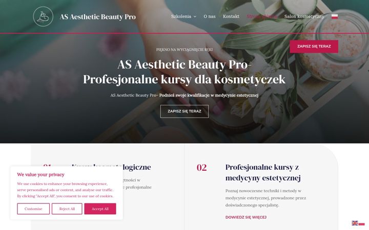 Kuvakaappaus sivustosta asaestheticbeauty.com