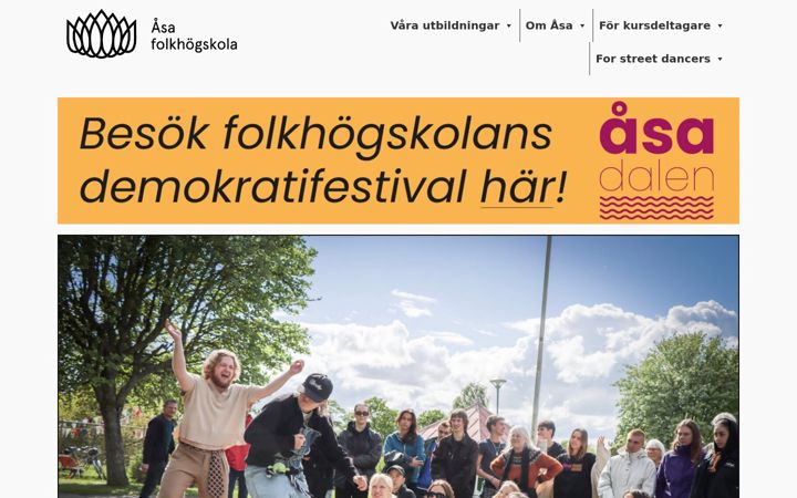 Screenshot of asafolkhogskola.se